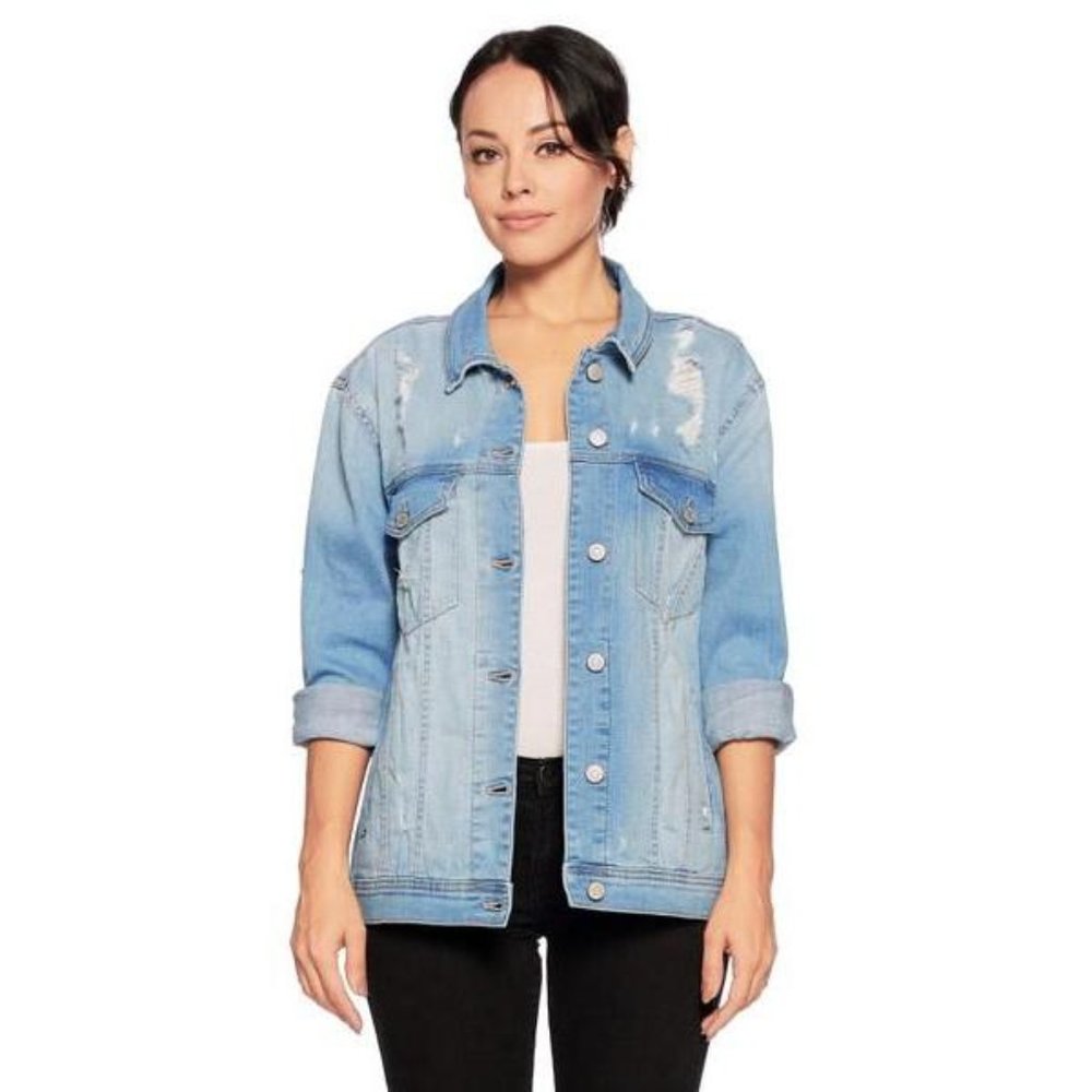 Your Boyfriend's Distressed Jacket - Light Wash